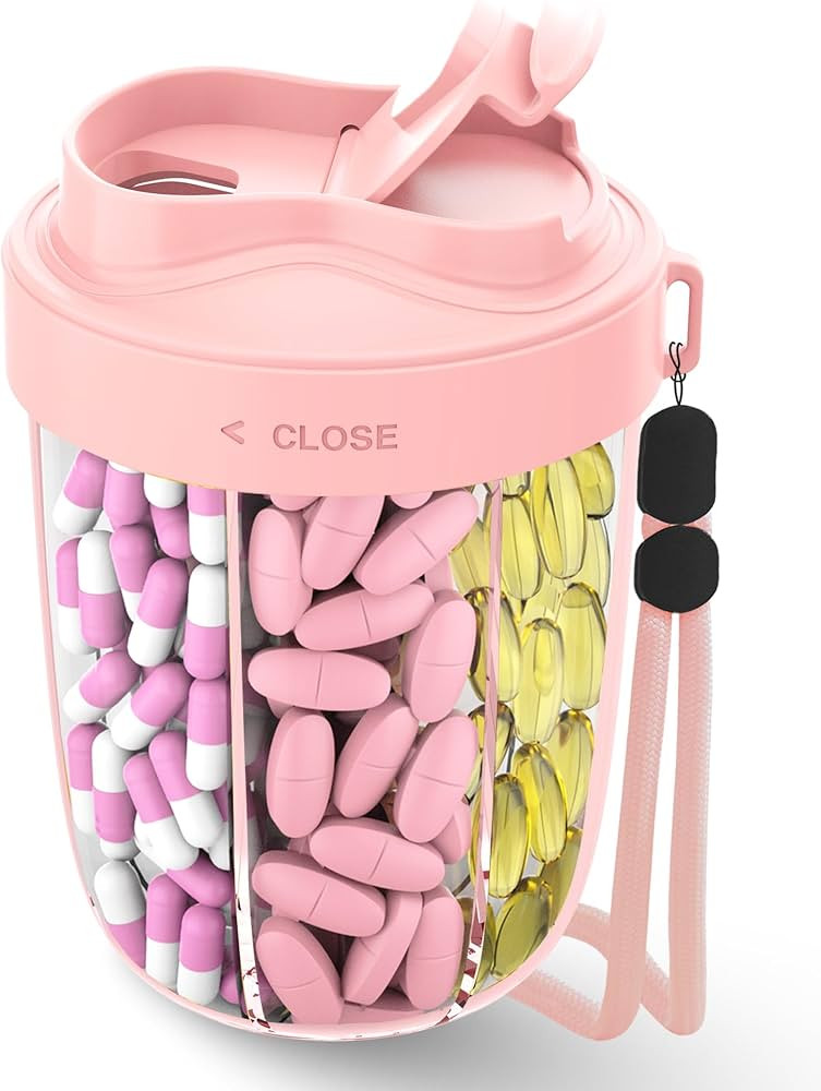 Large Pill Organizer,Supplement Organizer for 7 Different Vitamins,Pill Dispenser with Anti-Mixin... | Amazon (US)