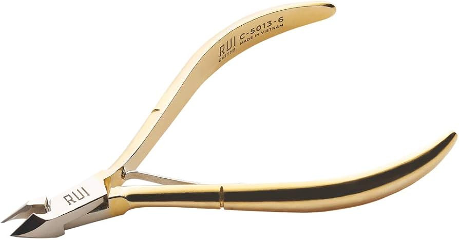 Rui Smiths Professional Cuticle Nippers, Gold-Plated Carbon Steel, French Handle, Single Spring, ... | Amazon (US)