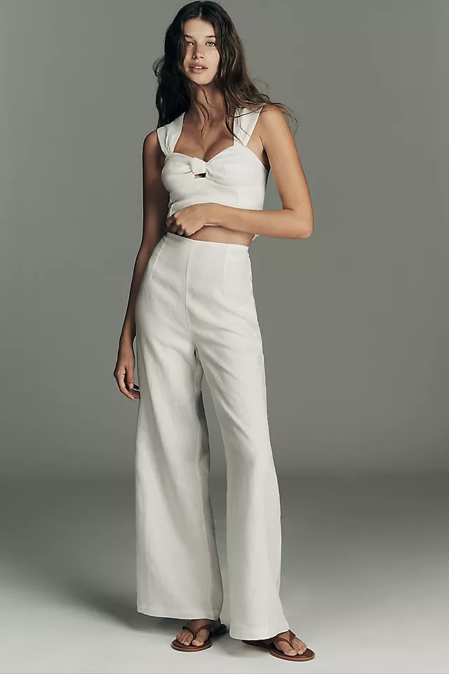 Syna High-Rise Wide-Leg Linen Pants | Anthropologie (US)