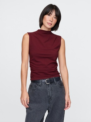 Modern Funnel-Neck Ruched Tank Top | Gap (US)