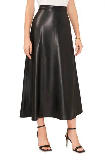 Vince Camuto Faux Leather A-Line Skirt in Rich Black at Nordstrom Rack, Size Small | Nordstrom Rack