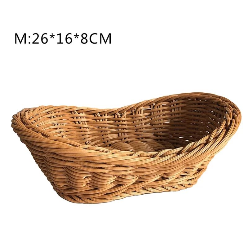 Wicker Woven Storage Basket, Bread Tray Serving For Food Fruit Cosmetic Storage Tabletop Bathroom... | Walmart (US)