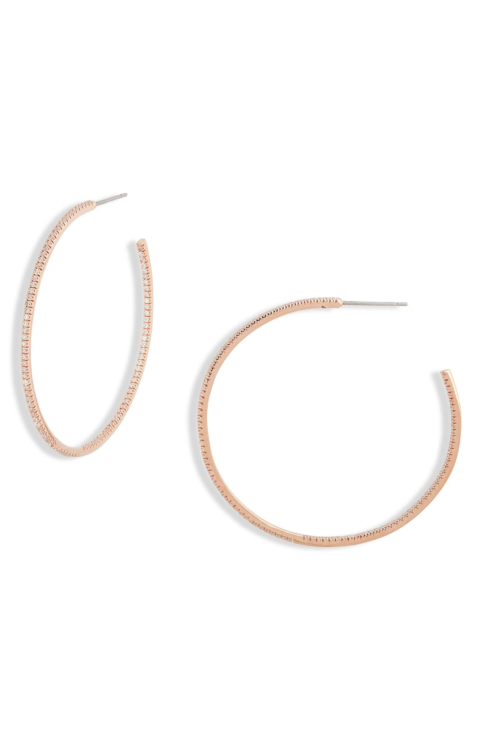 Pavé Cubic Zirconia Hoop Earrings | Nordstrom