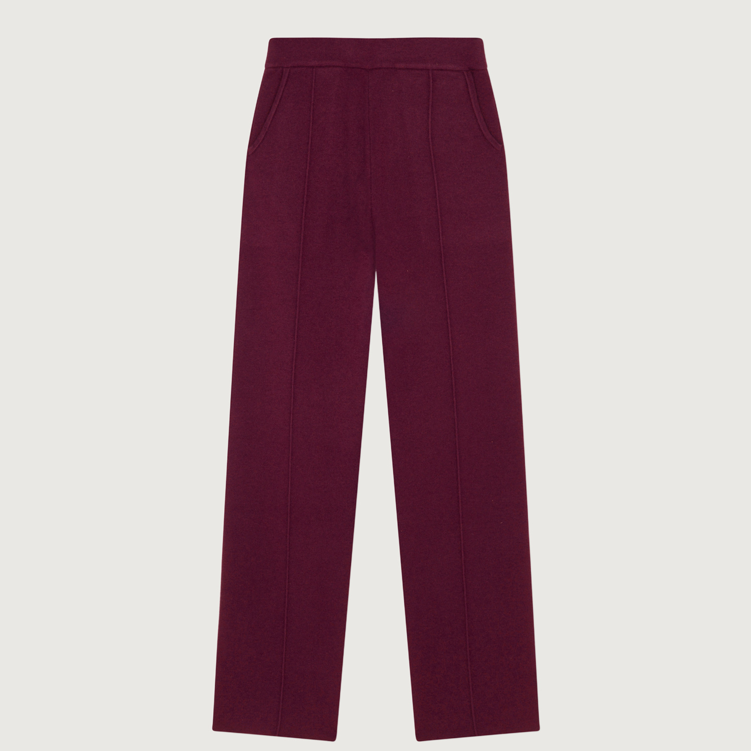 Everyday Knit Trousers - Burgundy | EllandEmm