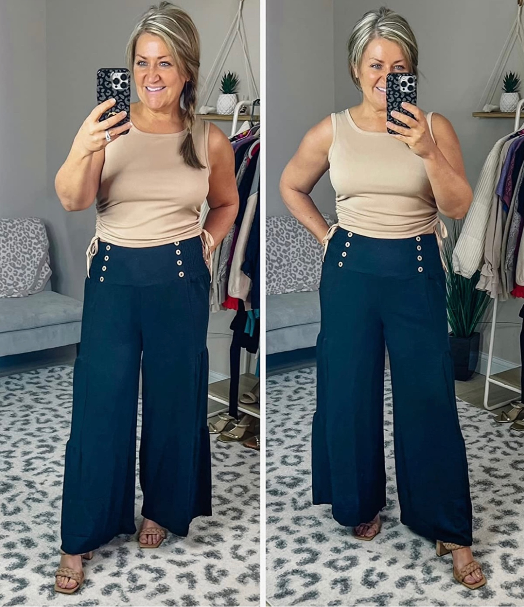 LOVE these palazzo pants! Flowy like a skirt and are so comfortable! Such a flattering fit! I recommend ordering one size up in pants if you need more space in waist and half size up in my favorite braided sandals.

#LTKsalealert #LTKstyletip #LTKcurves