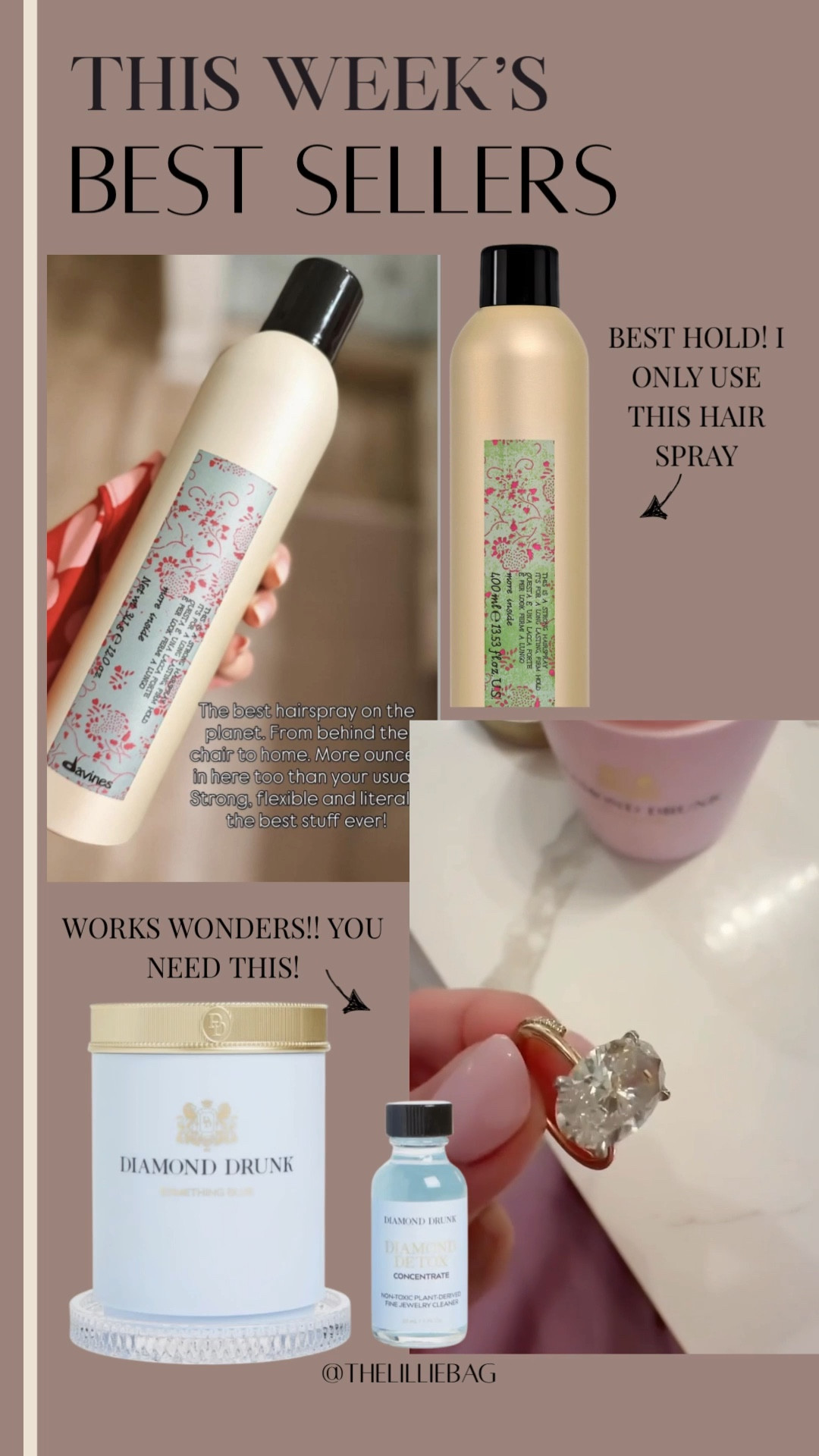 Best seller beauty finds! My go to hairspray and this jewelry cleaner is 10000% worth the hype! 

Jewelry cleaner. Hair. Hair care. Hair spray. 

#LTKOver40 #LTKBeauty