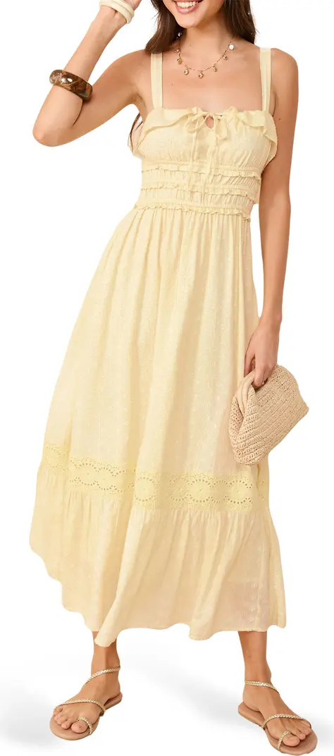 Broderie Anglais Ruffle Maxi Sundress | Nordstrom