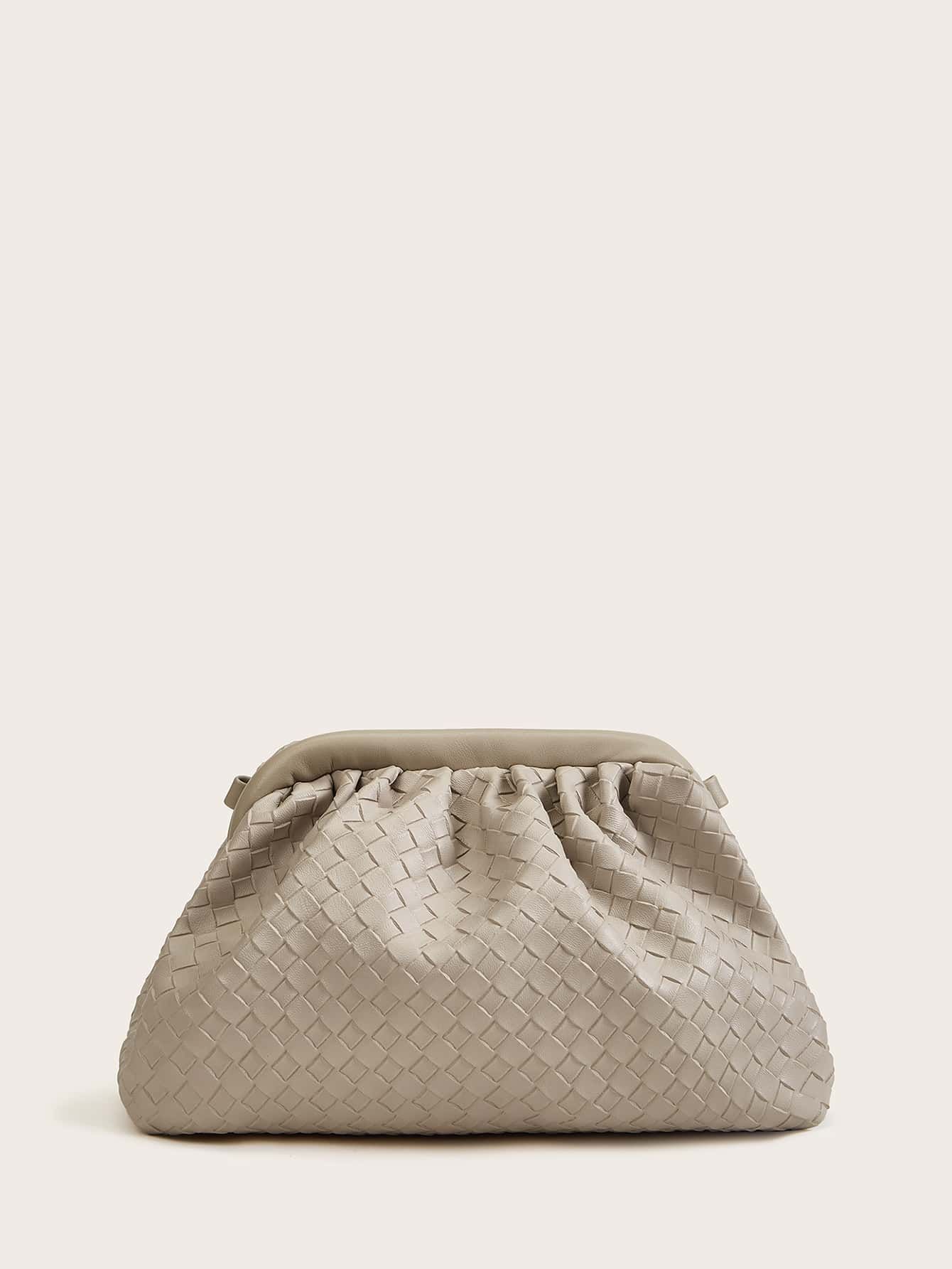 Ruched Woven Clutch Bag | SHEIN