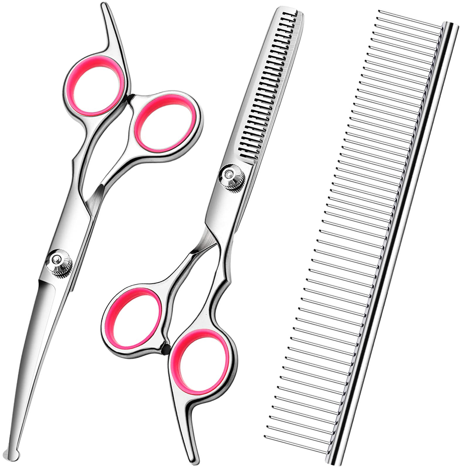 Dog Grooming Kit with Safety Round Tips Stainless Steel Professional Dog Shears Set - Thinning, C... | Amazon (US)