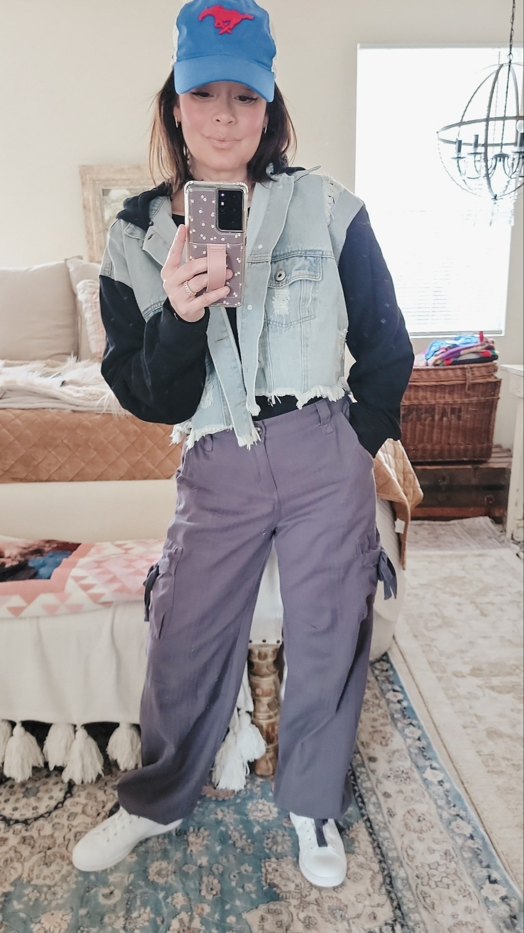 Denim JacketFor the denim jacket & cargo pants see VICI Collection & use my Discount Code: COUNTRYCHICHOMES For bodysuit I'm wearing a size small. Fit is bodycon.Bodycon Bodysuit 

#LTKshoecrush #LTKstyletip #LTKfindsunder50