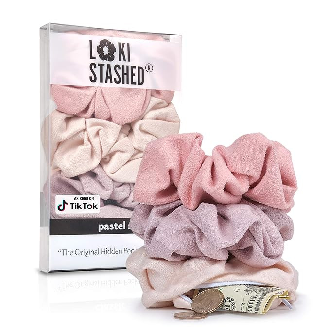 LokiStashed 3-PACK Suede Hair Tie Scrunchies for VSCO Girls & Women, THE ORIGINAL HIDDEN POCKET S... | Amazon (US)