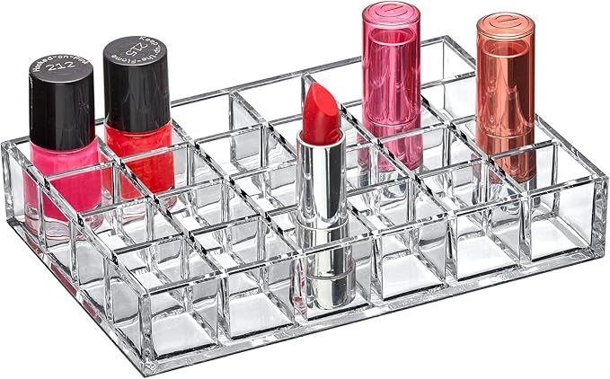Amazing Abby - Allure - 24-Slot Acrylic Lipstick Organizer, Lipstick Holder, Lip Gloss Organizer,... | Amazon (US)