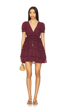 Free People Darcy Mini Dress in Maroon from Revolve.com | Revolve Clothing (Global)
