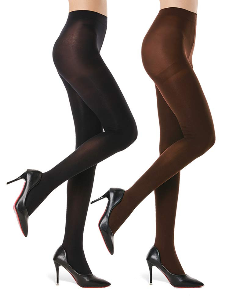 WAKUNA 2 Paar blickdichte Strumpfhosen für Damen - 40D Microfiber Control Top Strumpfhose | Amazon (DE)