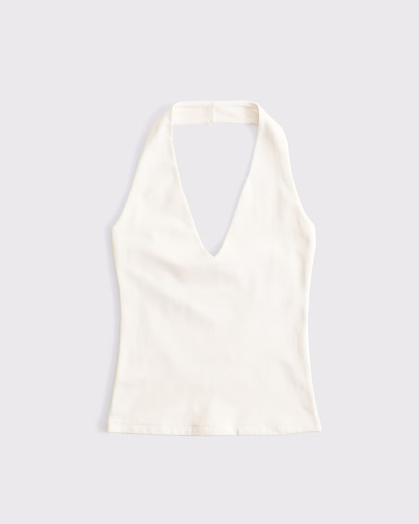 Cotton-Blend Seamless Fabric Halter Top | Abercrombie & Fitch (US)