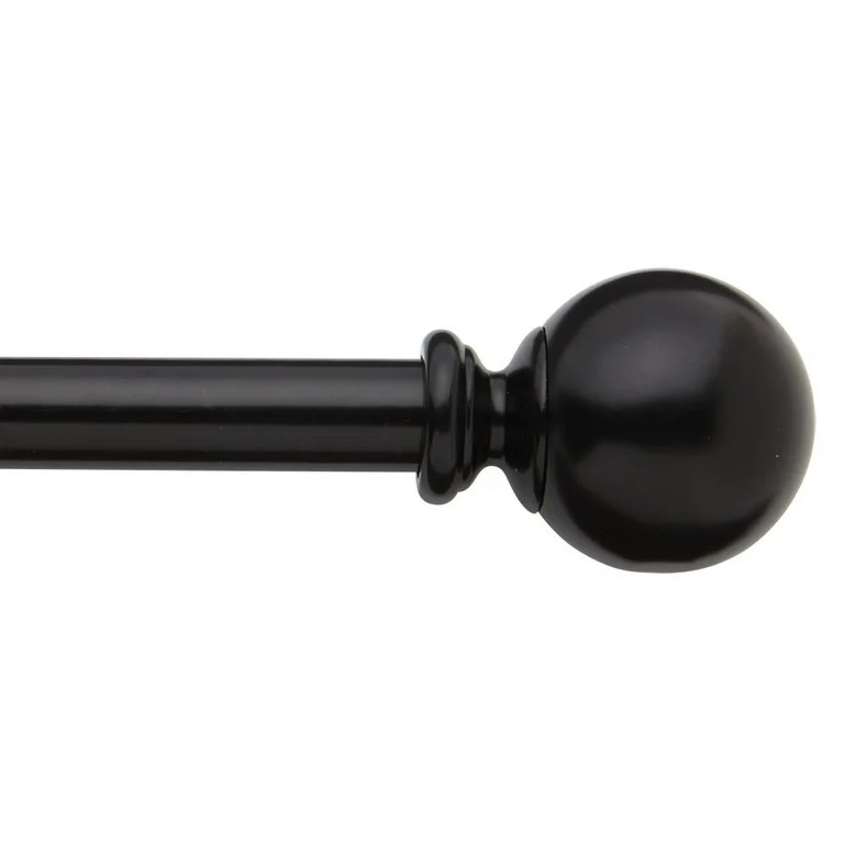 Better Homes & Gardens 0.62" Black Knob Cafe Curtain Rod Set - Walmart.com | Walmart (US)