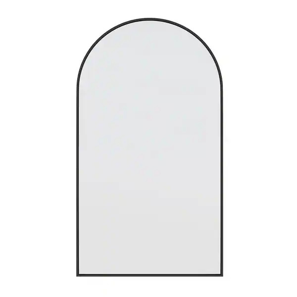 Glass Warehouse Large Arch Shape Stainless Steel Framed Mirror - 83" x 48" - Black | Bed Bath & Beyond