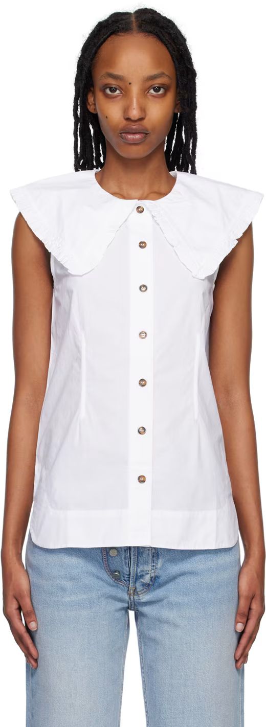 White Sleeveless Shirt | SSENSE