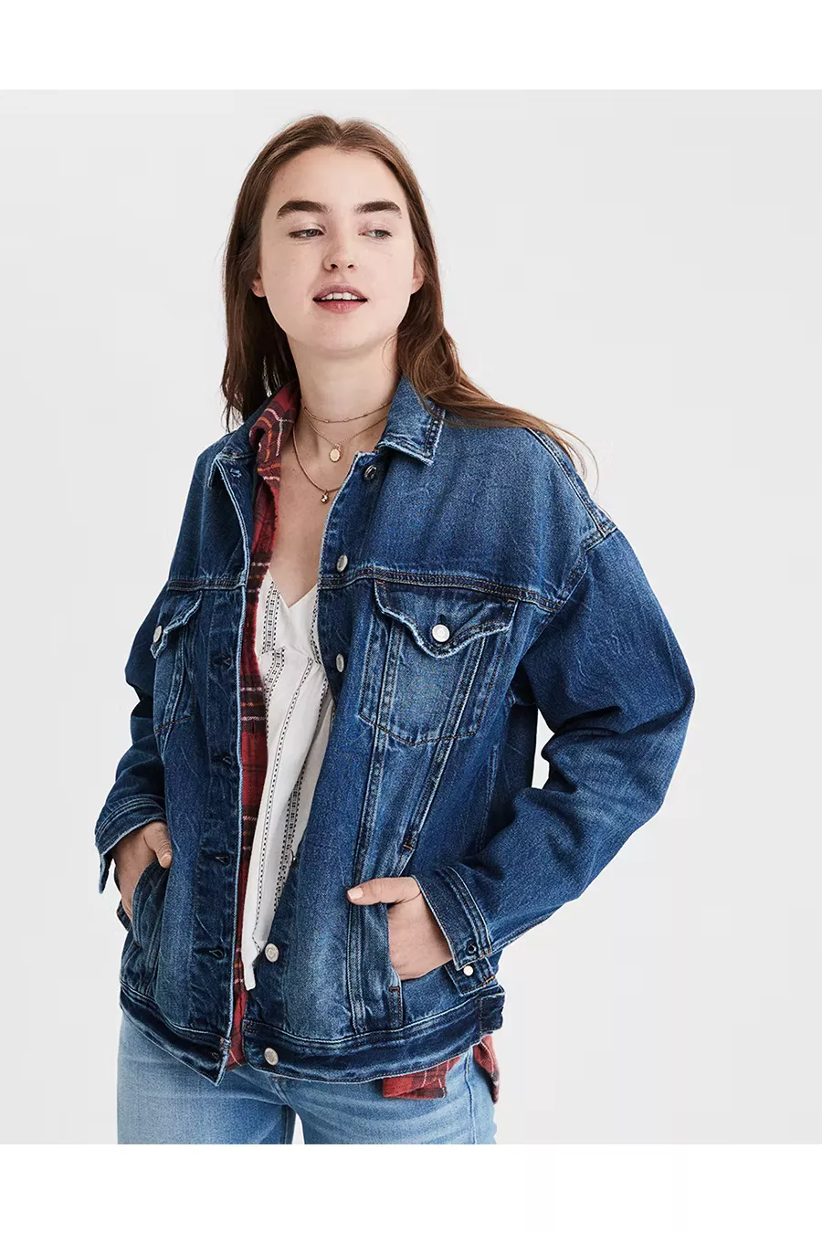 Ae boyfriend outlet fit denim jacket