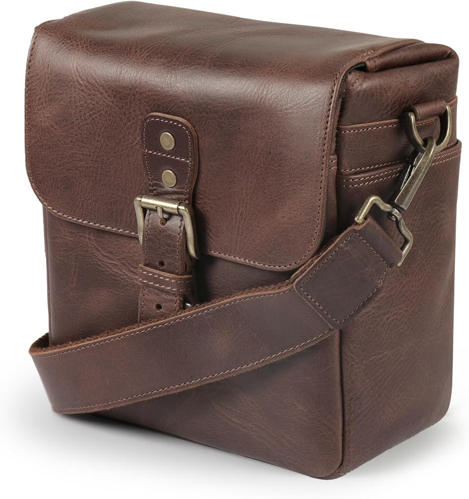 MegaGear Torres Mini MG1328 Genuine Leather Camera Messenger Bag for Mirrorless, Instant and DSLR... | Amazon (US)