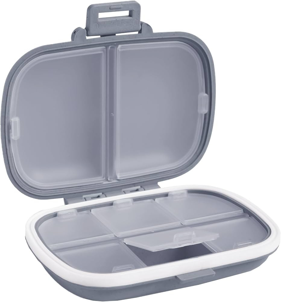Holii Travel Pill Organizer, 8 Compartments Portable Pill Case, Daily Pill Box to Hold Vitamins, ... | Amazon (US)