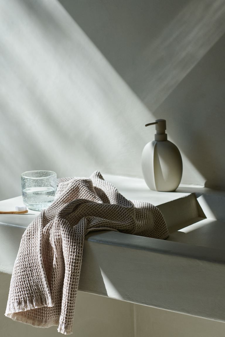 Waffled Hand Towel - Light taupe - Home All | H&M US | H&M (US + CA)