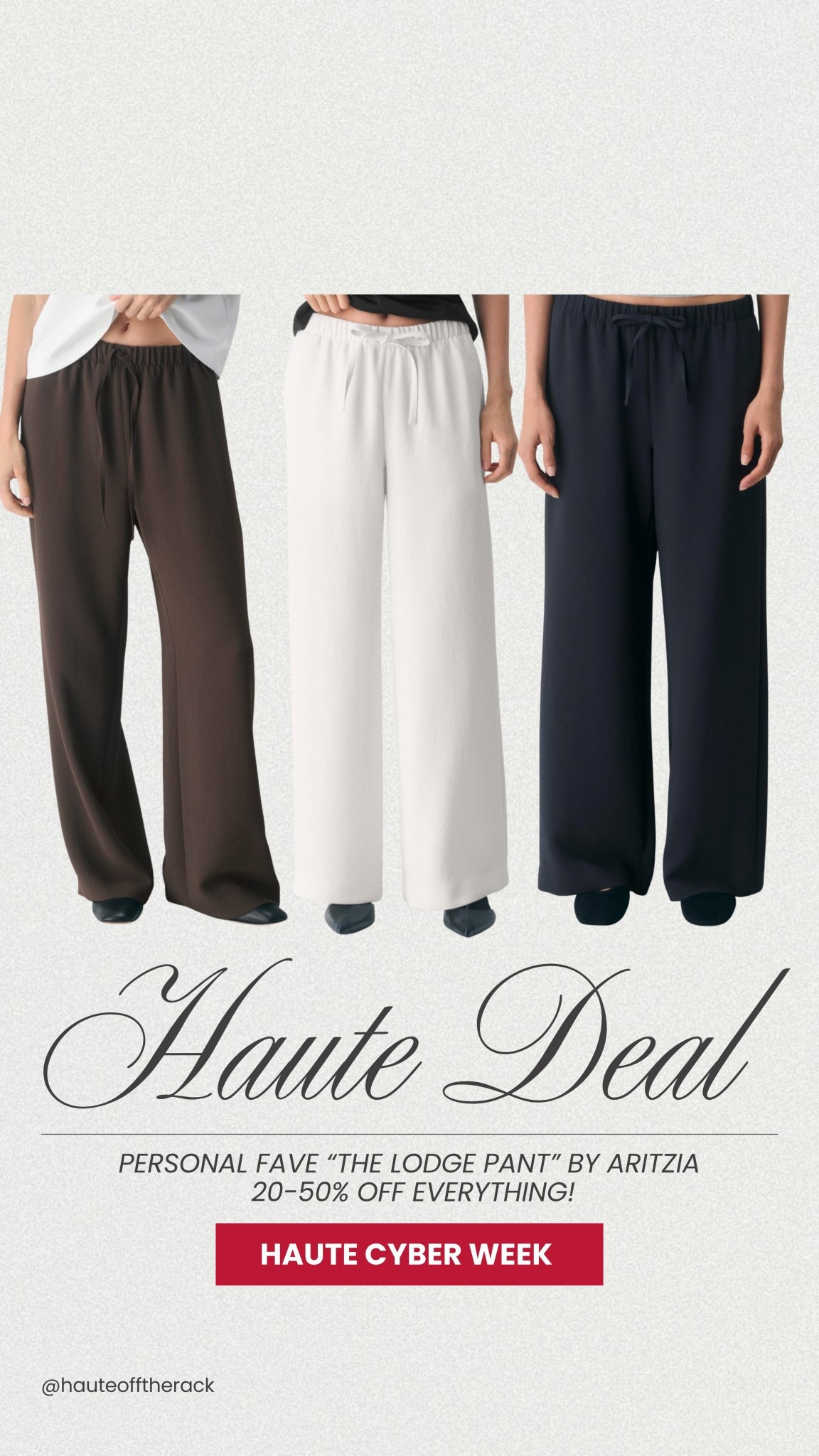 20-50% OFF everything on aritzia including one of my personal favorites “the lodge pant” love these so much I got in multiple colors!

#aritzia #cyberweek #fallfashion #loungewear #casualoutfits #workwear #workpants

#LTKFindsUnder100 #LTKCyberWeek #LTKSaleAlert