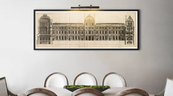 Paris Louvre Print : Circa 1756 Elevation of the Louvre  - Etsy | Etsy (US)