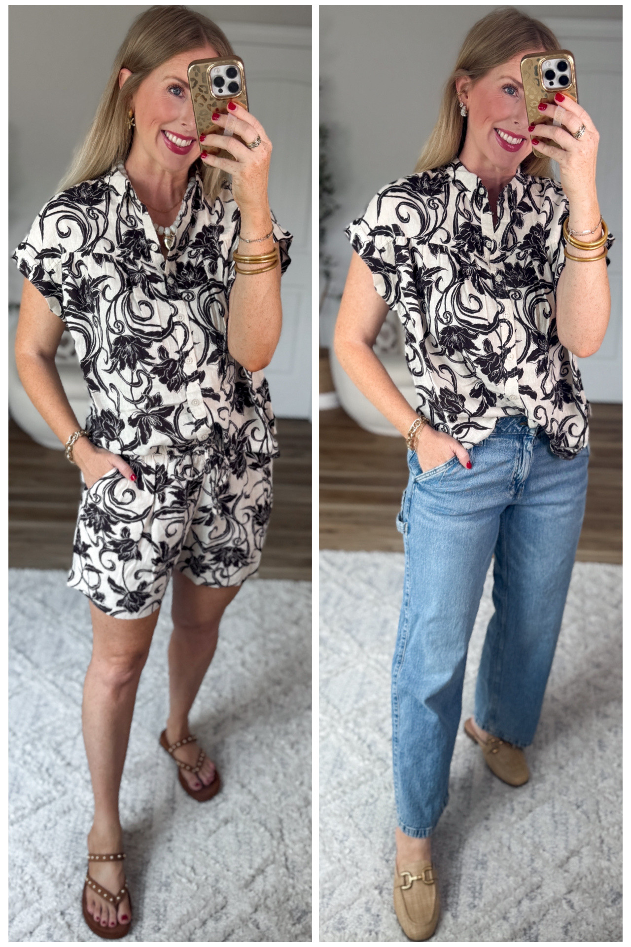 2 ways to style this brown and cream floral top from Walmart!

#LTKootd #LTKmomlife