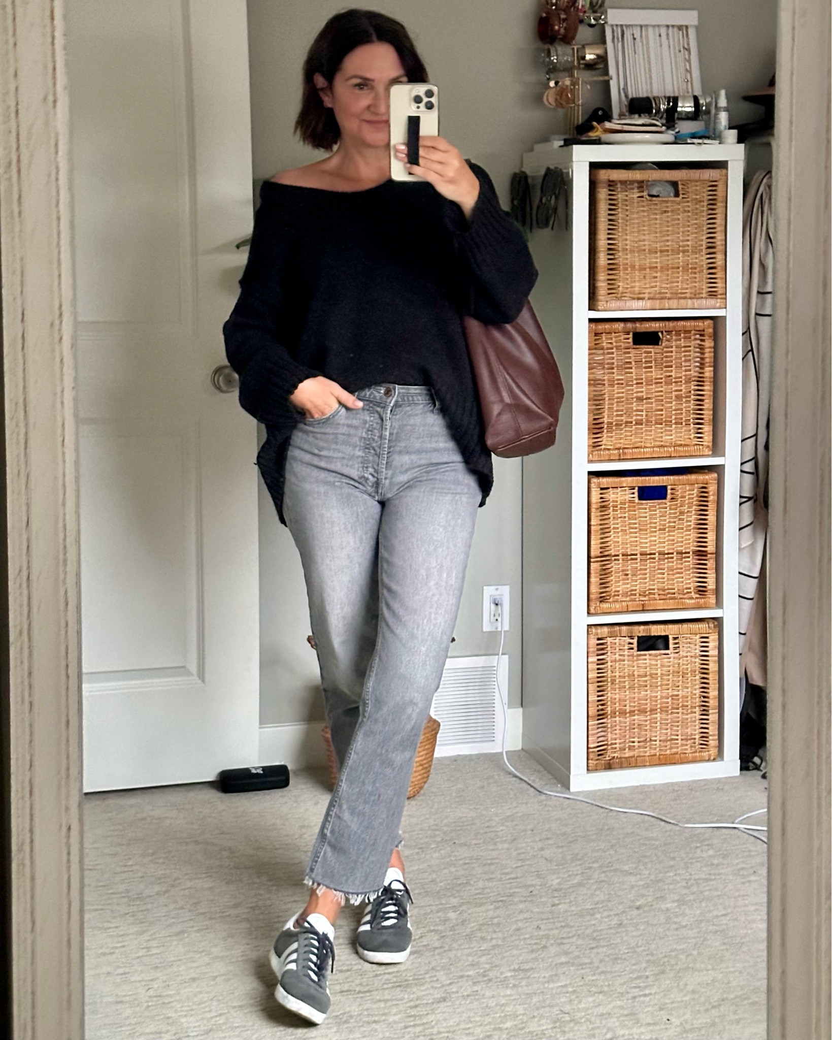 Neutral outfit with a new Amazon bag!
I sized up in the sweater for a more slouchy fit and sleeve length and wearing my usual size 27 in the jeans.
Bag comes in a few colors and is quite roomy.
Adidas Gazelles fit big, I’m usually size 7.5 and these are men’s size 6 (equivalent to women’s 7)


#LTKshoecrush #LTKitbag #LTKstyletip