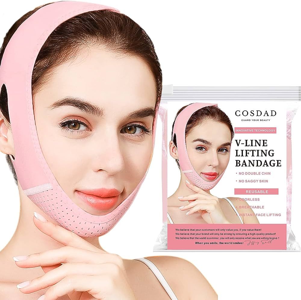 COSDAD Reusable Double Chin Reducer Chin Strap - V Line Lifting Mask for Women, with Innovative L... | Amazon (US)