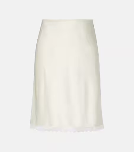 Barb lace-trimmed satin slip skirt | Mytheresa (UK)