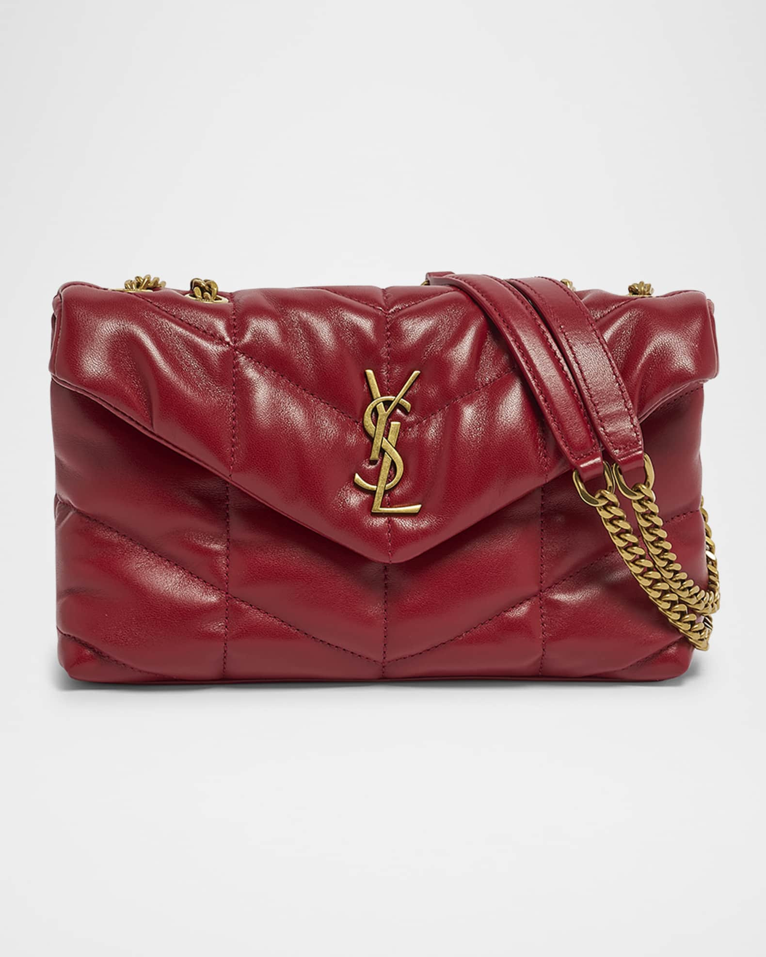 Saint Laurent Lou Puffer Toy YSL Shoulder Bag in Quilted Leather | Neiman Marcus