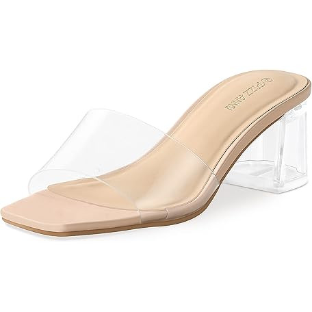 Arromic Women's Clear Wedge Heels Sandals Square Toe Slip On Heeled Sexy Transparent Low Summer D... | Amazon (US)