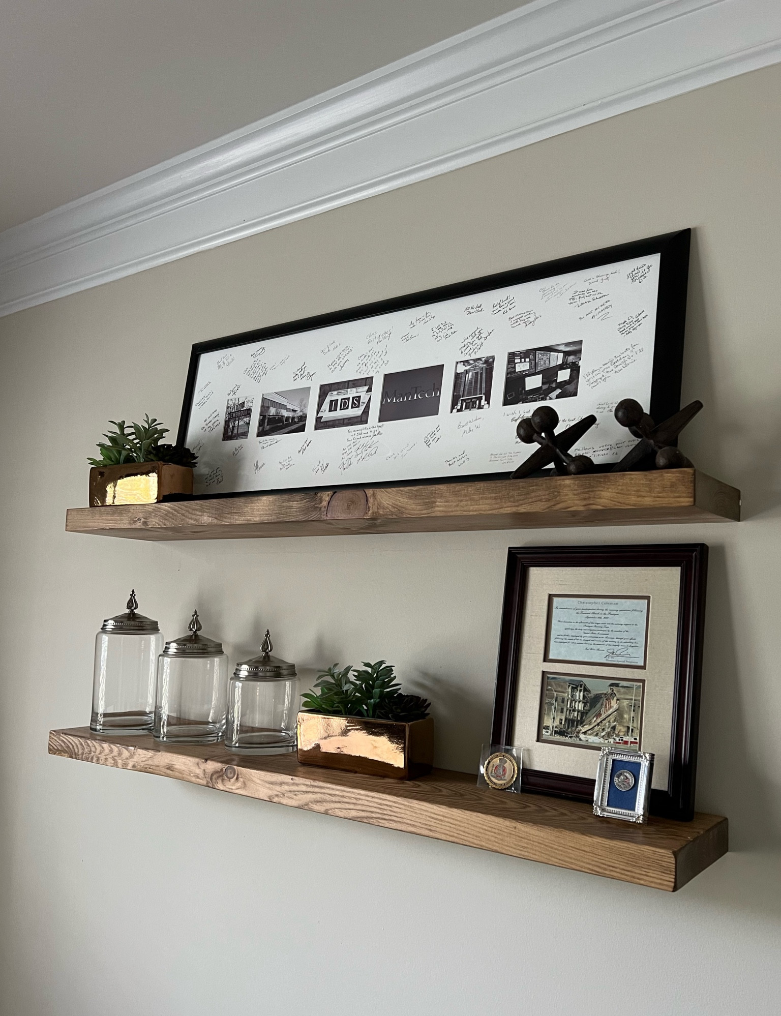 Wooden floating shelves- 48x8
Office - decor - home decor - decorating - men’s office - wall decor 

#LTKhome