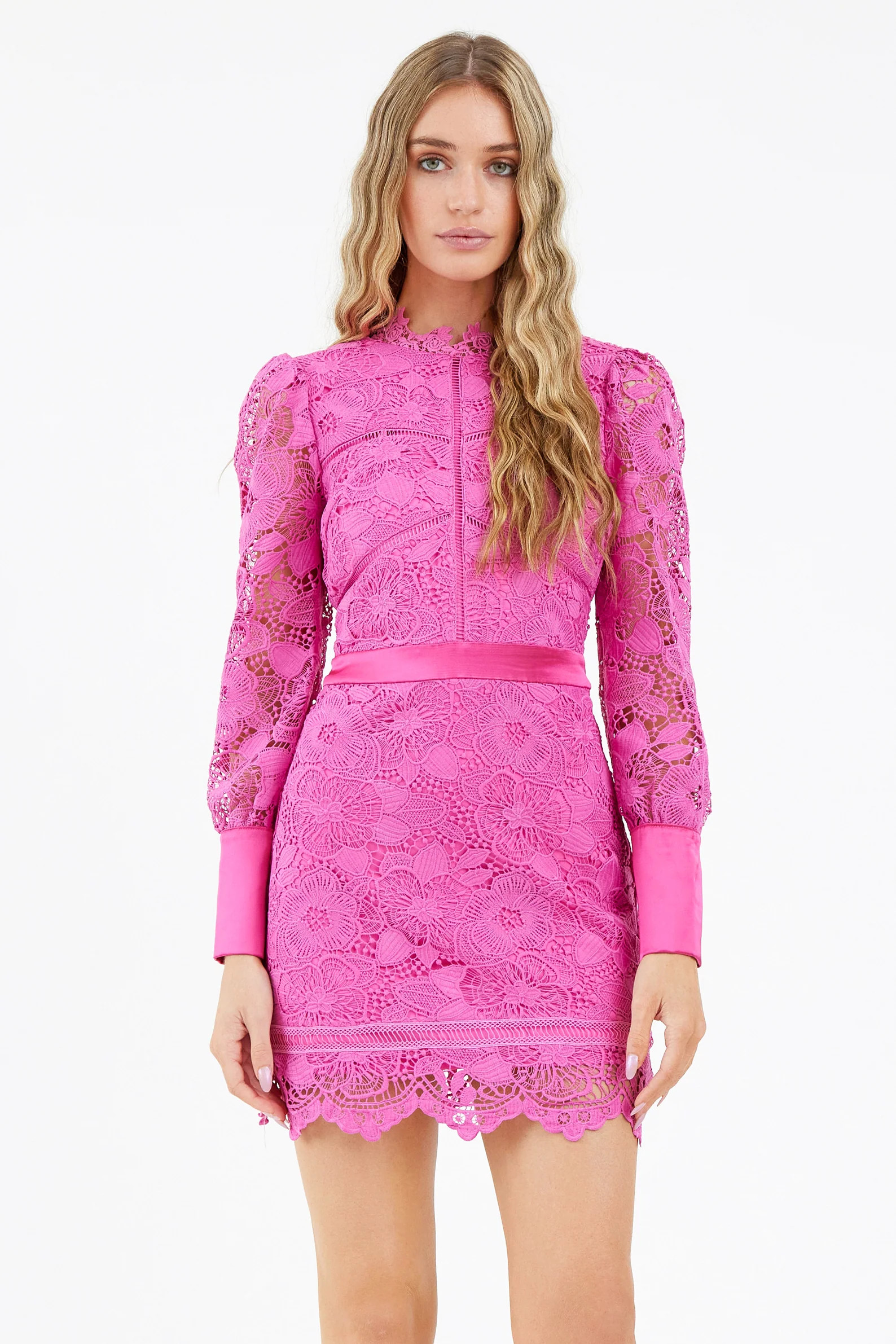 Luana Lace Wide Cuff Mini Dress | Adelyn Rae