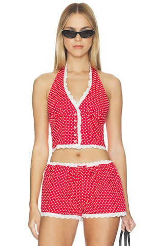 MAJORELLE Flo Top in Red & White Polka Dot from Revolve.com | Revolve Clothing (Global)