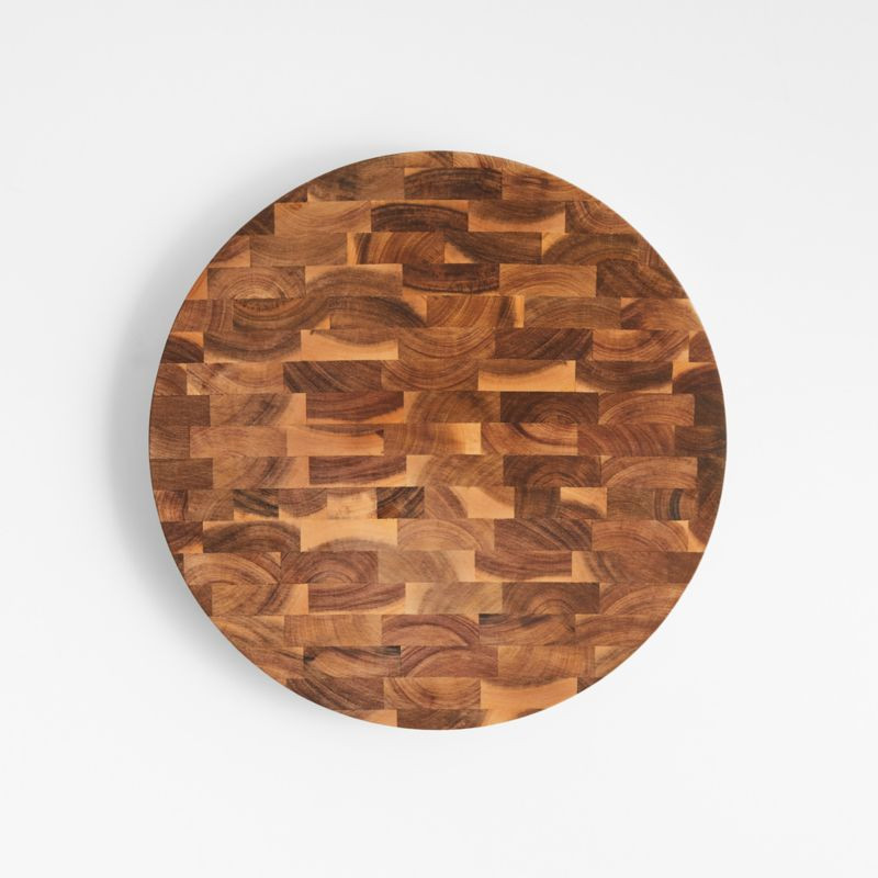 Crate & Barrel Round Acacia End-Grain Chopping Block + Reviews | Crate & Barrel | Crate & Barrel
