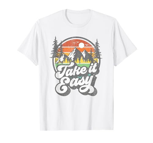 Take It Easy Retro Camping Hiking Camper Outdoor Hiker Gift T-Shirt | Amazon (US)