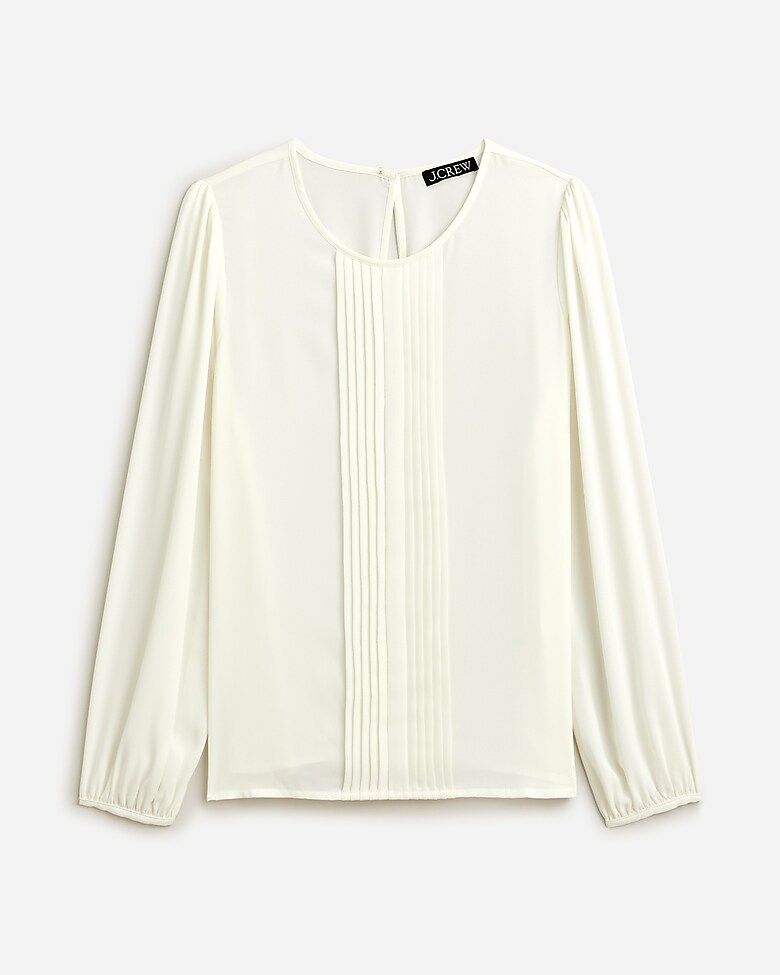 Pleated button-back top | J.Crew US