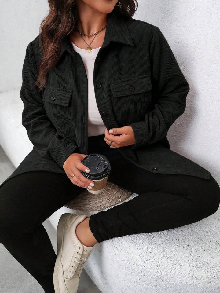 Luneh Plus Size Women Casual Long Sleeve Jacket, Spring Autumn | SHEIN