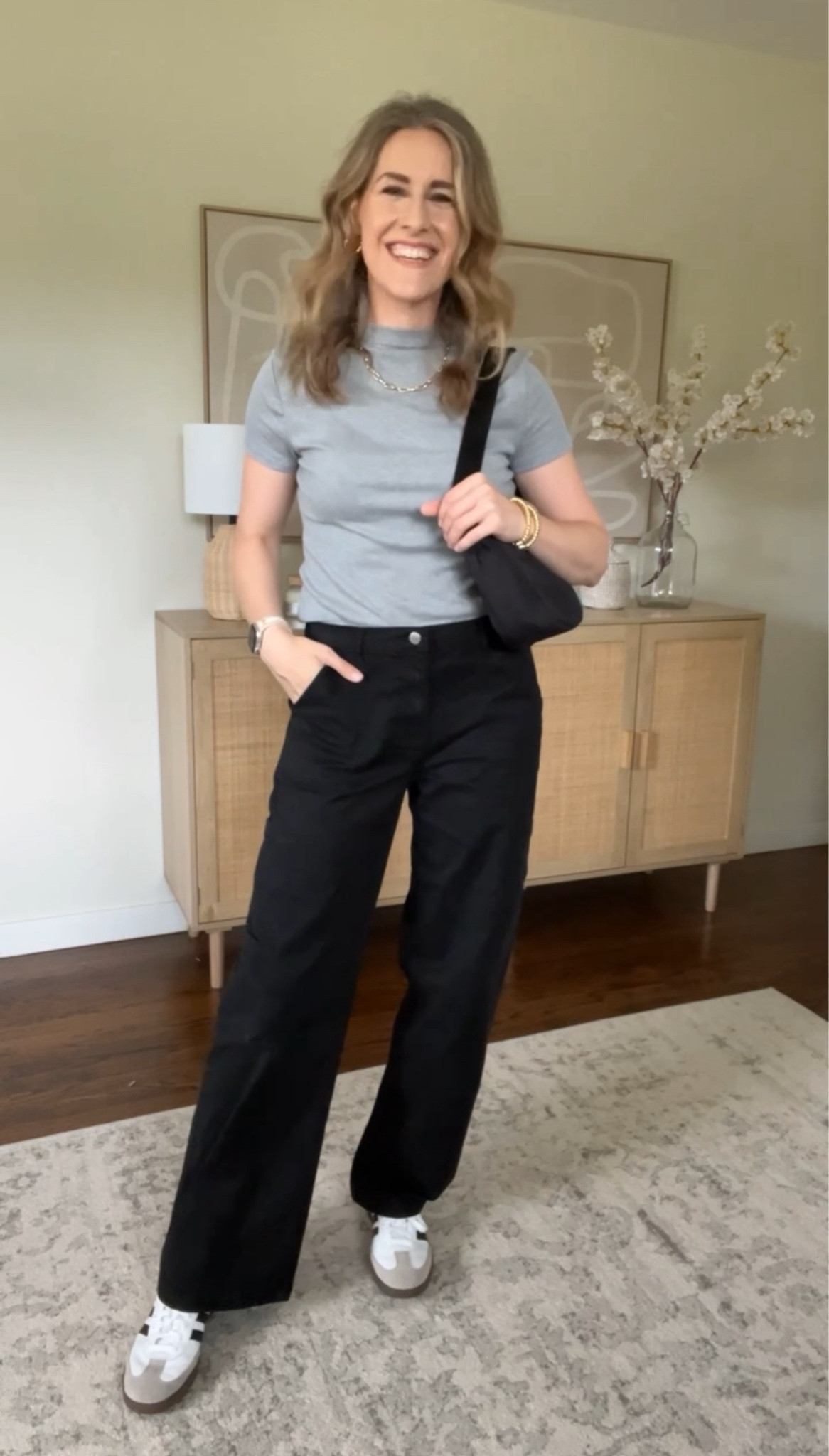 I’ll be wearing these wide leg Walmart cargo pants a lot come fall! Comfy yet polished, work or play. True to size juniors medium.

#LTKWorkwear #LTKOver40 #LTKFindsUnder50