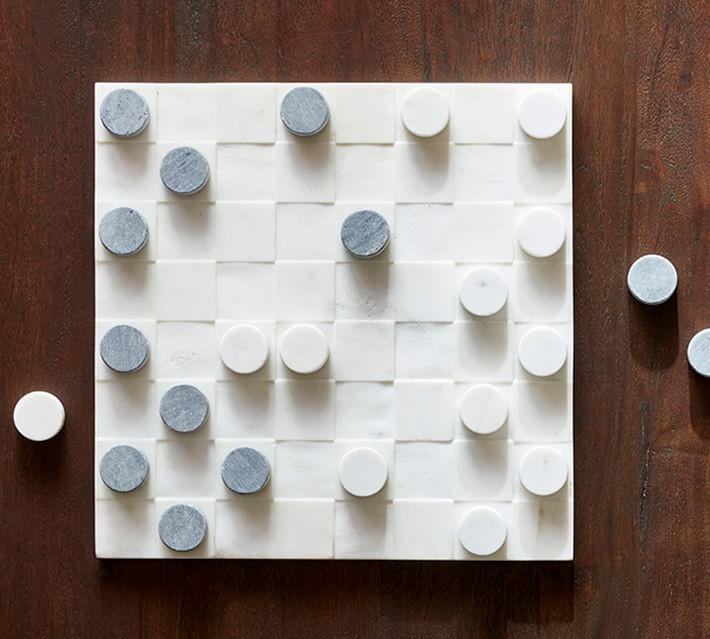 Handcrafted Marble Checkers Board Game | Pottery Barn (US)