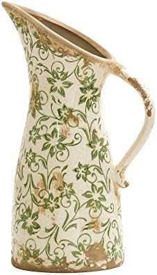 Tuscan Ceramic Green Scroll Pitcher Vase | Amazon (US)