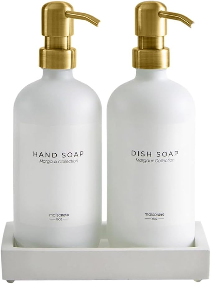 MaisoNovo Glass Soap Dispenser with Pump | Vintage Soap Dispenser Bathroom and Kitchen Soap Dispe... | Amazon (US)