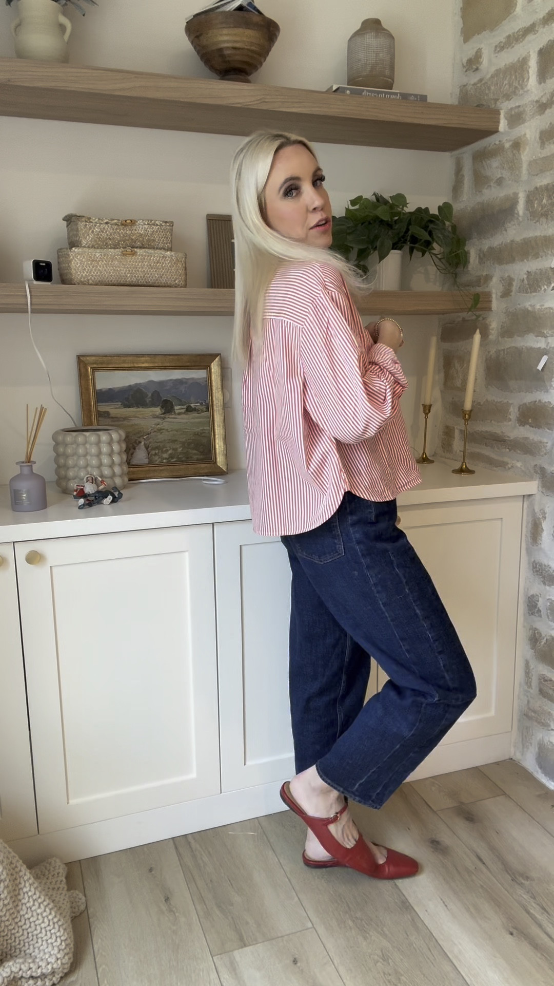 Love the stripes on this one! Sized up to a medium. Pants are the barrel jeans from Old Navy! 

#LTKFindsUnder100 #LTKStyleTip #LTKFindsUnder50