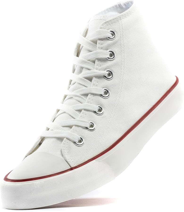 Womens Canvas Sneakers Low Top and High Top Canvas Shoes Lace-up Classic Casual Shoes Comfortable... | Amazon (US)