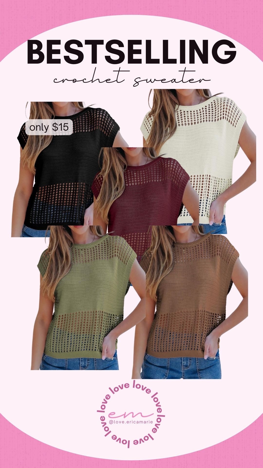 Ahhh! This Amazon spring top has everything I could hope for to look and feel amazing as an over 40 midsize mom. I have this in black and am completely in love with the way it fits and how confident I feel in it. The lining covers me up and the material does not hug my tummy. I am shocked that it is only $15 and am trying to tell myself I don’t actually need another color.
Affordable spring find, crochet summer sweater, mom approved spring finds 

#LTKOver40 #LTKSaleAlert #LTKMidsize