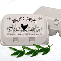 Egg Carton Stamp Custom Cartons, Personalized Label, Chicken Coop Gift, Floral Box, Backyard Farmer Gift With Farm Name | Etsy (US)