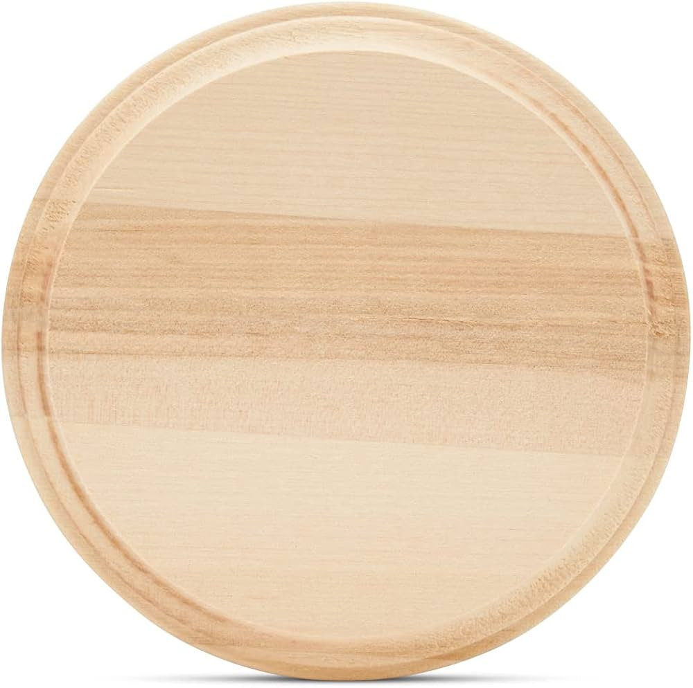 Round Wooden Discs 5 inch, Pack of 2 Unfinished Wood Coasters for Crafts, Modern Coasters, Wood R... | Amazon (US)